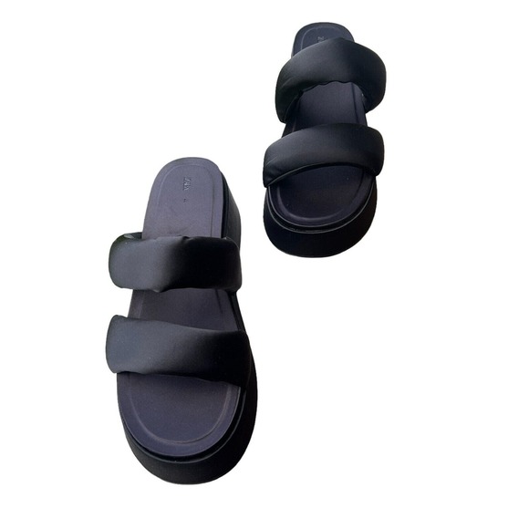 Unique Zara Chunky Black Clog Open Toe Sandal EUR 41 US 10 MSRP $75 - Picture 11 of 15